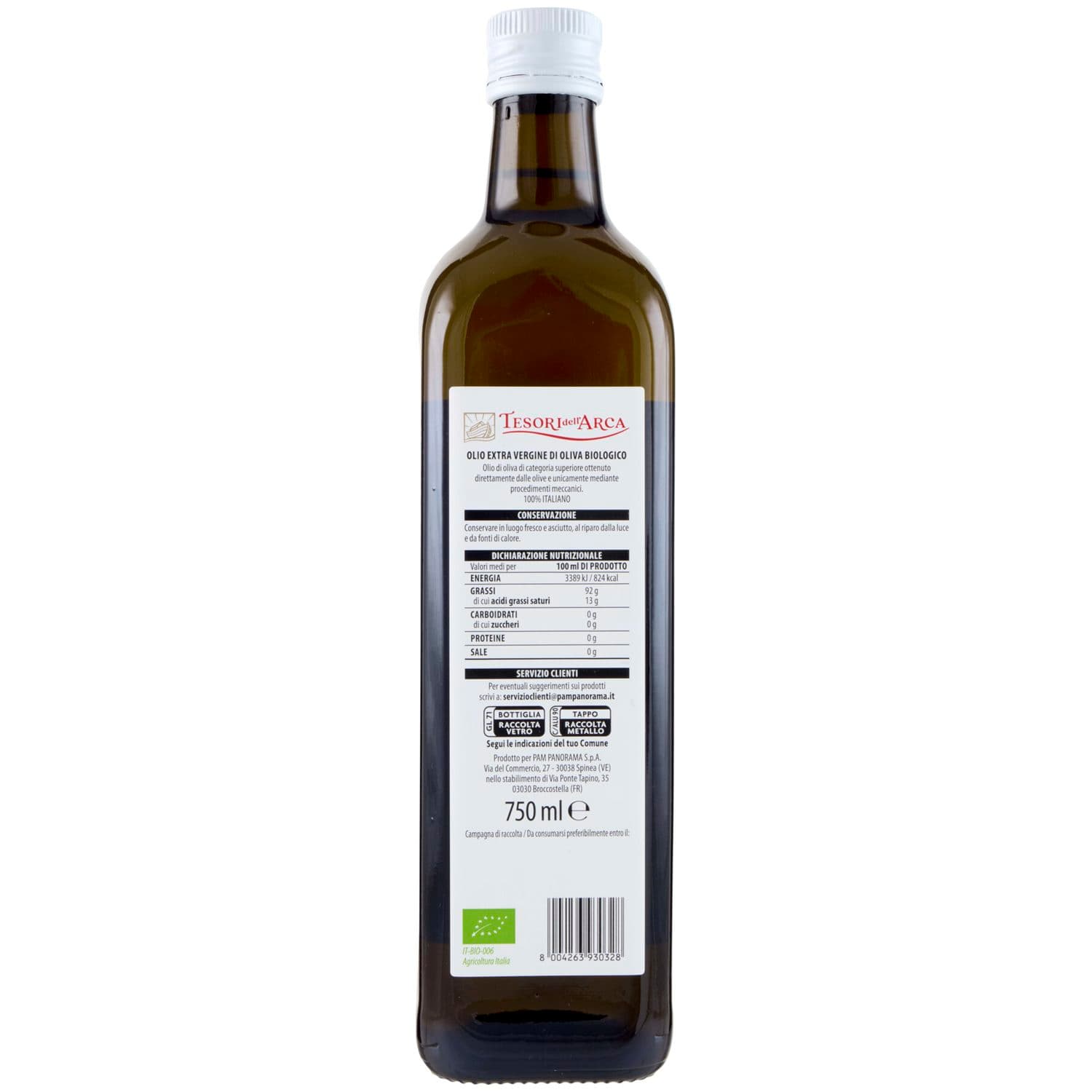 TESORI DELL'ARCA Olio Extra Vergine di Oliva Biologico 100% Italiano 750 ml – immagine 4