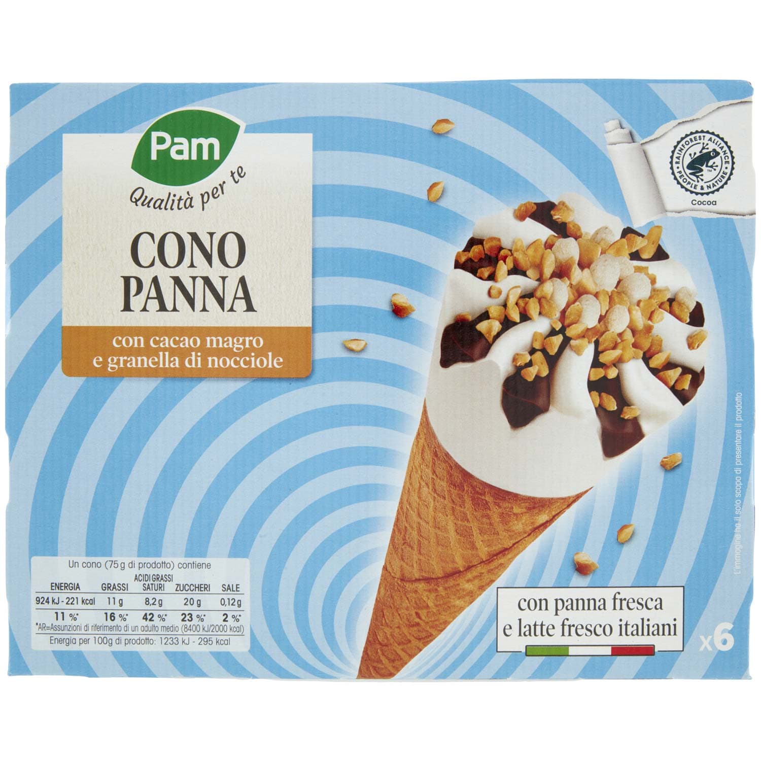 PAM Qualità per te Cono Panna 6 x 75 g – immagine 2