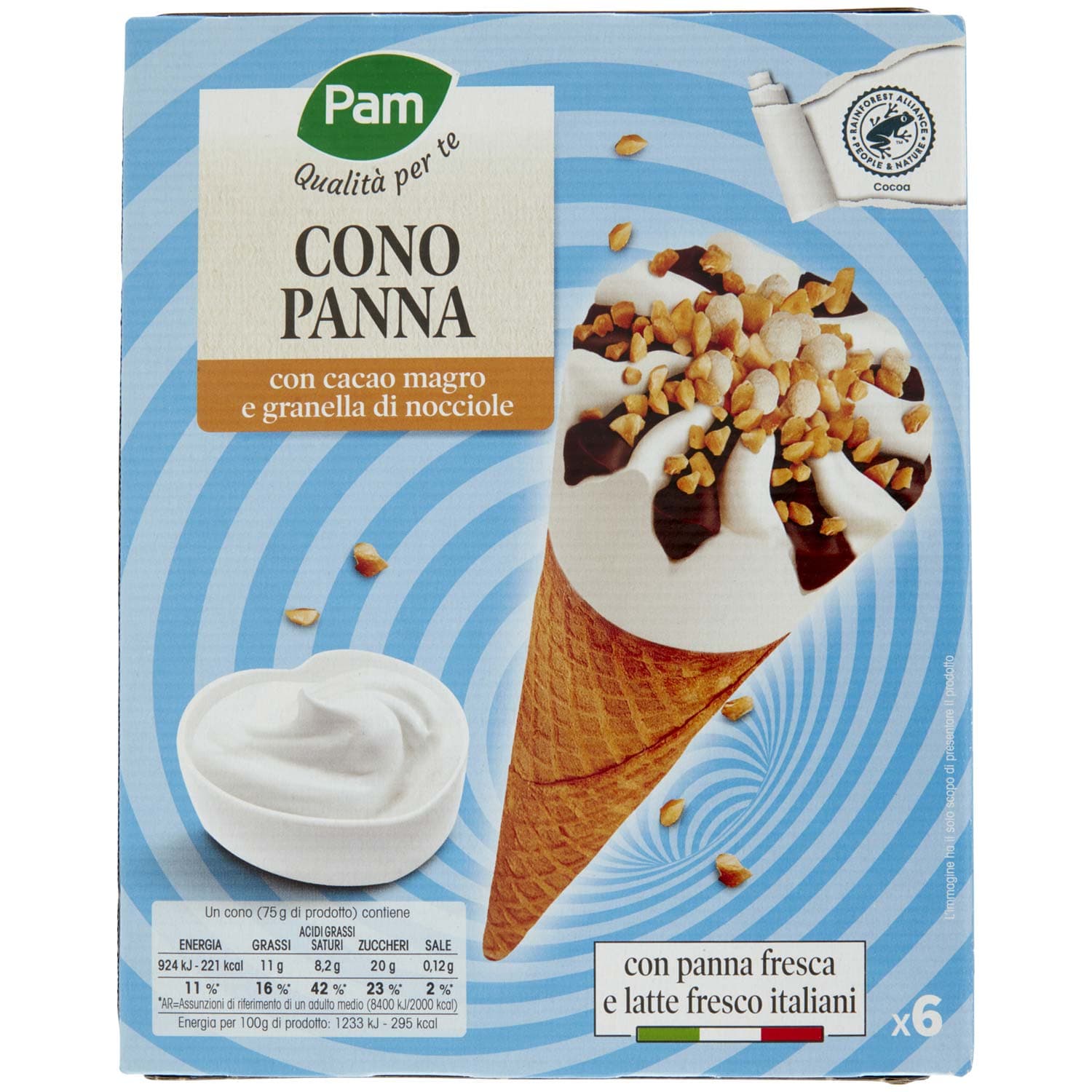 PAM Qualità per te Cono Panna 6 x 75 g – immagine 4