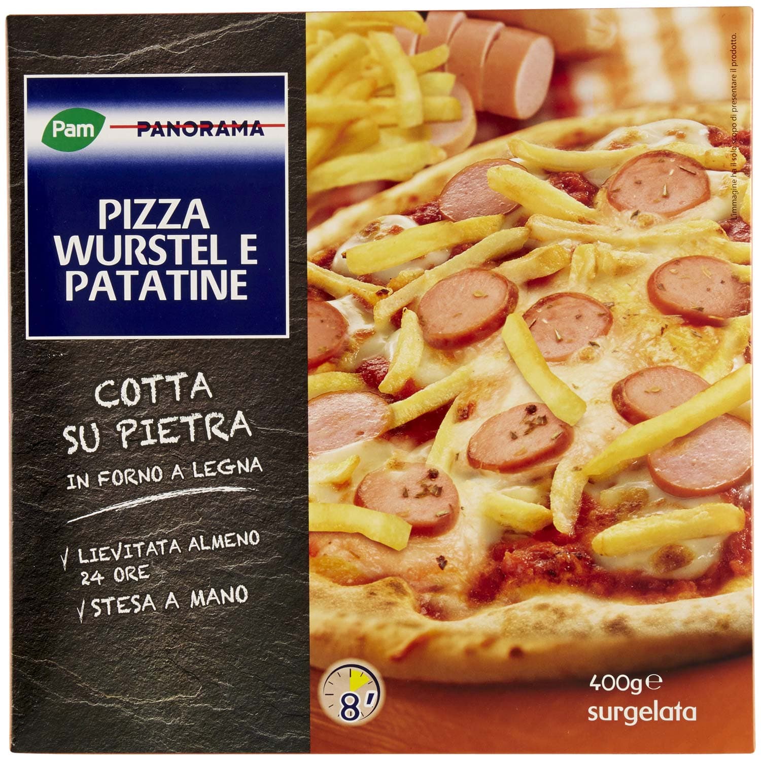 PAM PANORAMA Pizza Wurstel e Patatine surgelata 400 g – immagine 2