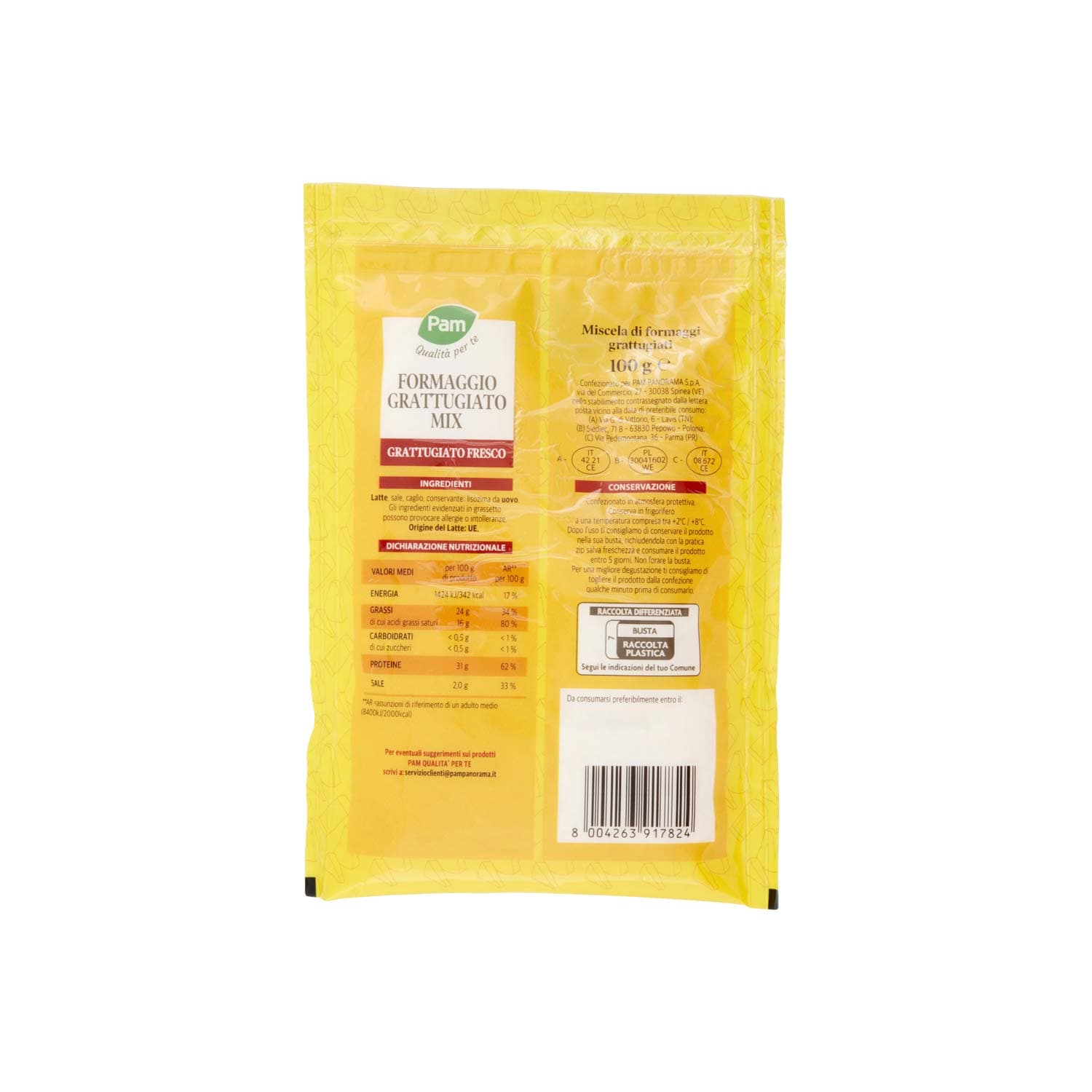 PAM Qualità per te Formaggio Grattugiato Mix 100 g – immagine 4