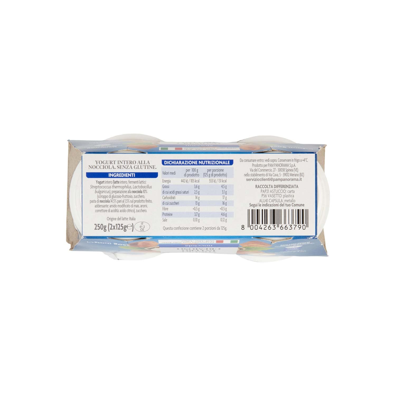 PAM PANORAMA Yogurt intero Cremoso alla Nocciola 250g (125g x 2) – immagine 7