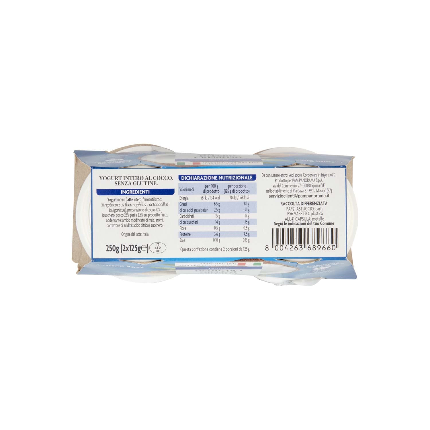 PAM PANORAMA Yogurt intero Cremoso al Cocco 2 x 125 g – immagine 7