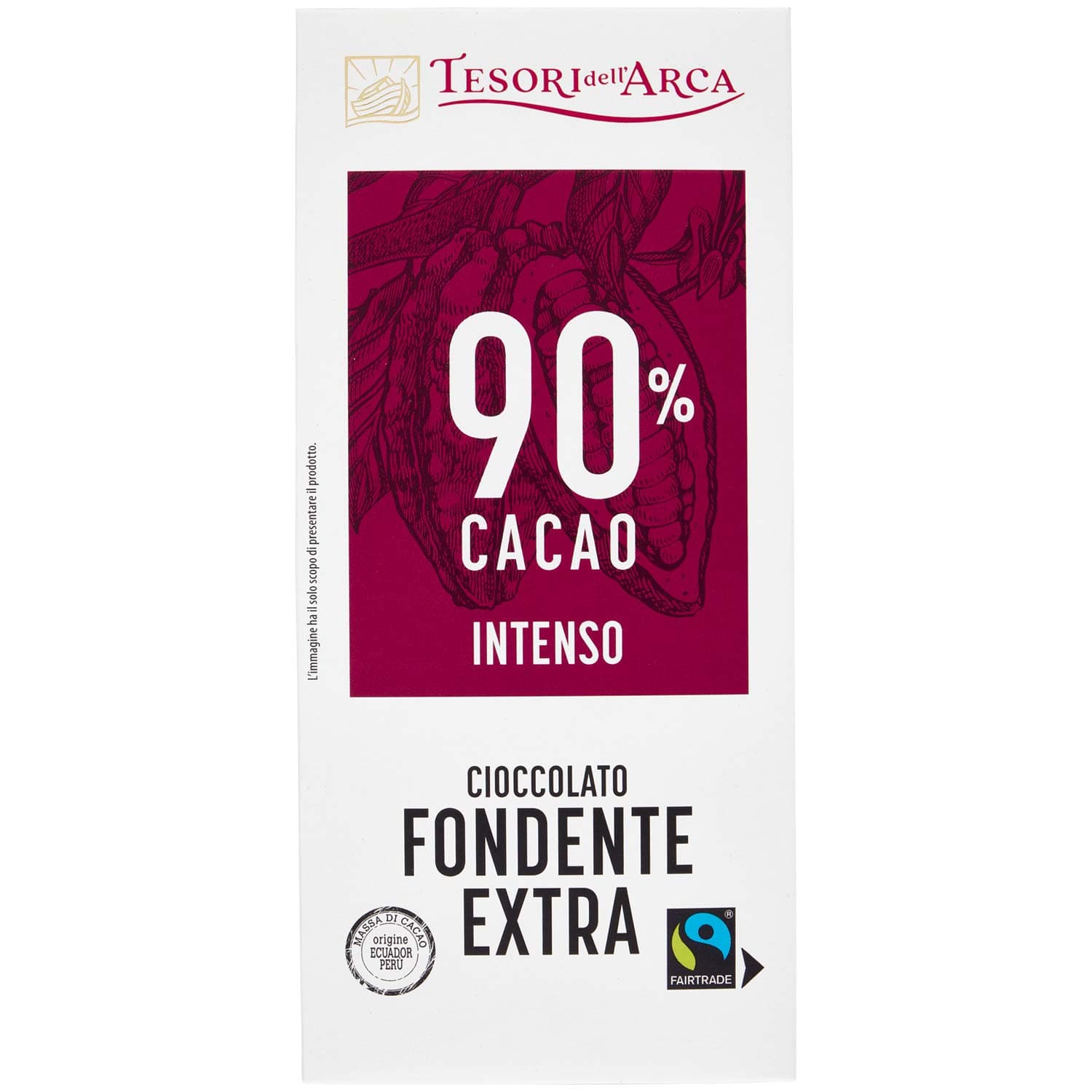 TESORI DELL'ARCA Cioccolato Fondente Extra 90% Cacao Intenso 100 g – immagine 2