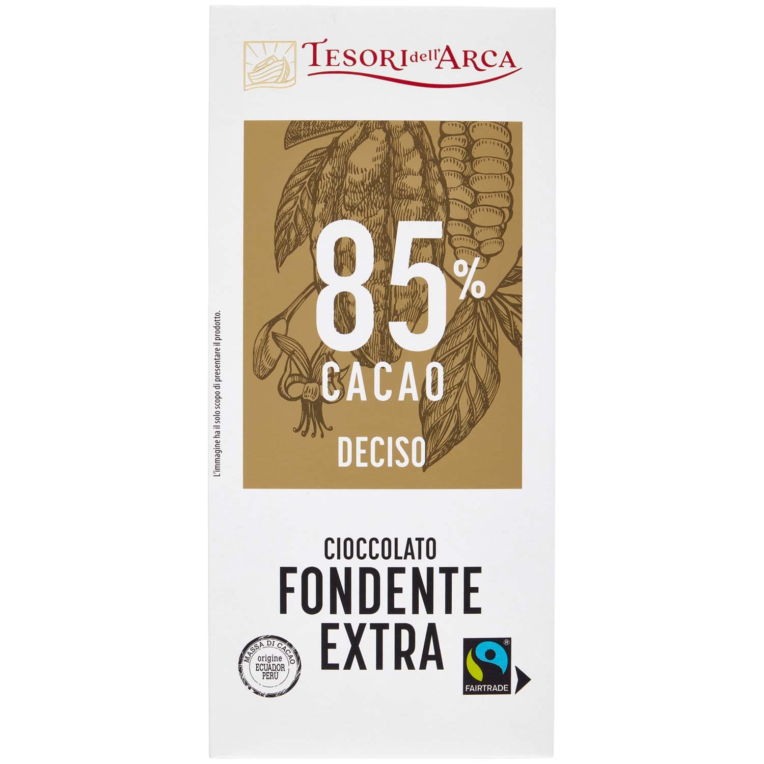 TESORI DELL'ARCA Cioccolato Fondente Extra 85% Cacao Deciso 100 g – immagine 2