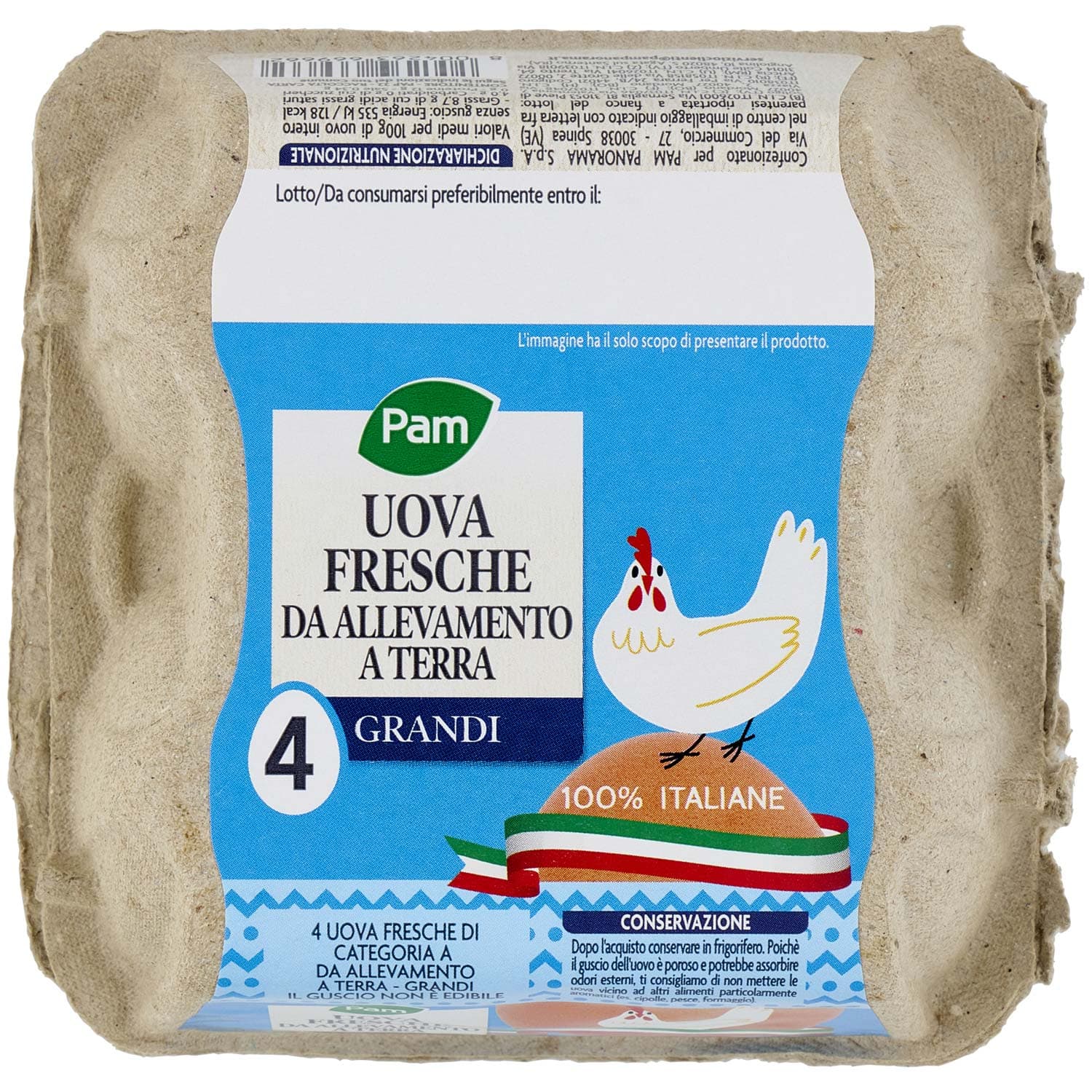 PAM Uova Fresche da Allevamento a Terra Grandi 4 pz – immagine 2