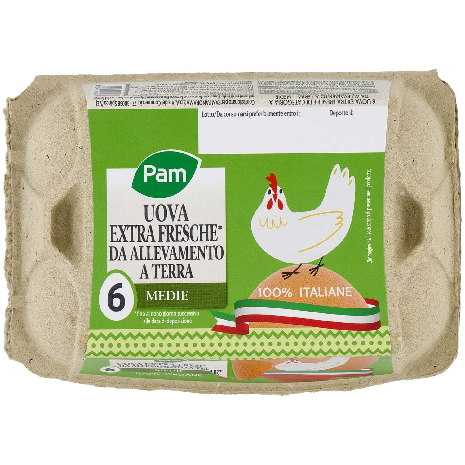 PAM PANORAMA 6 Uova extra fresche Medie da Allevamento a Terra – immagine 2