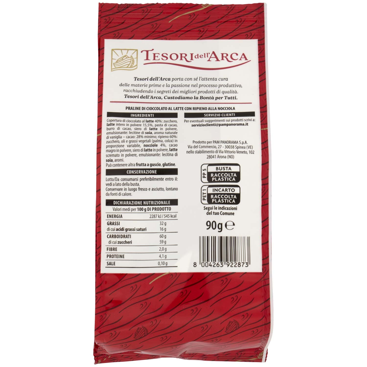 TESORI DELL'ARCA Praline di Cioccolato al Latte con Ripieno alla Nocciola 90 g – immagine 4