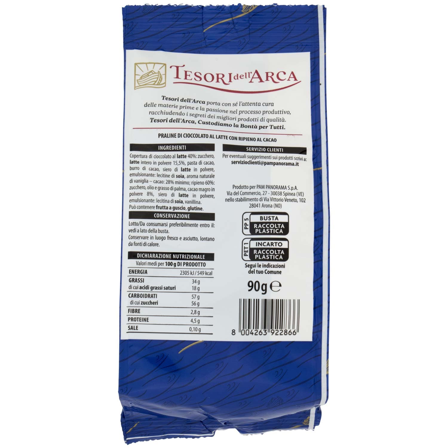TESORI DELL'ARCA Praline di Cioccolato al Latte con Ripieno al Cacao 90 g – immagine 4