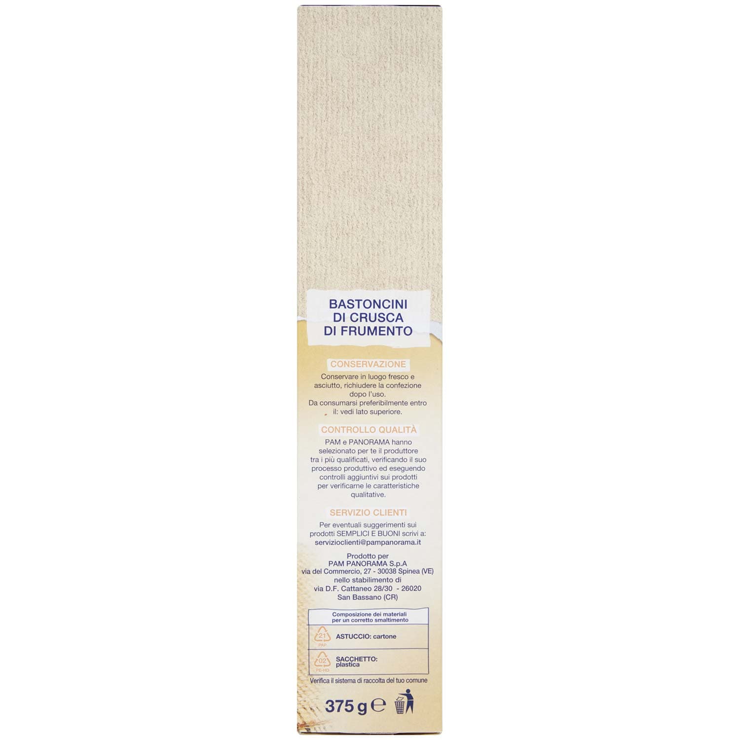 SEMPLICI E BUONI Ricchi di Fibre Bastoncini di Crusca 375 g – immagine 5