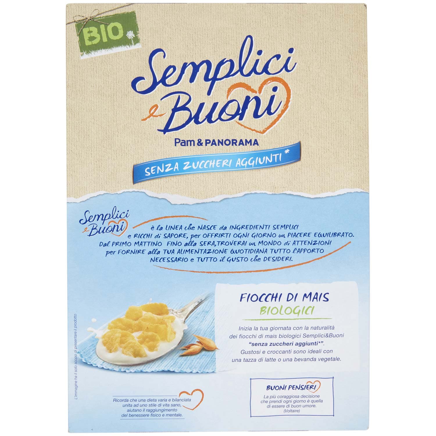 SEMPLICI E BUONI Senza Zuccheri Aggiunti Fiocchi di Mais Biologici 375 g – immagine 4