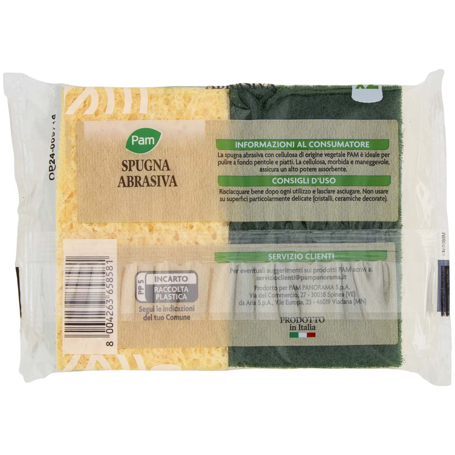 PAM Spugna Abrasiva con Cellulosa di Origine Vegetale 2 pz – immagine 4