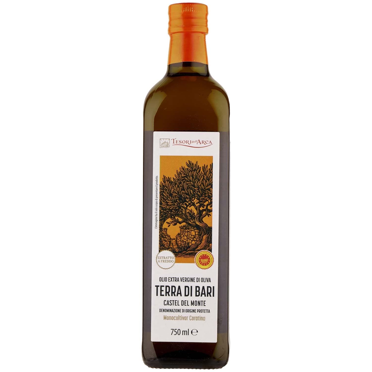 TESORI DELL'ARCA Olio Extra Vergine di Oliva Terra di Bari Castel del Monte DOP 750 ml – immagine 2