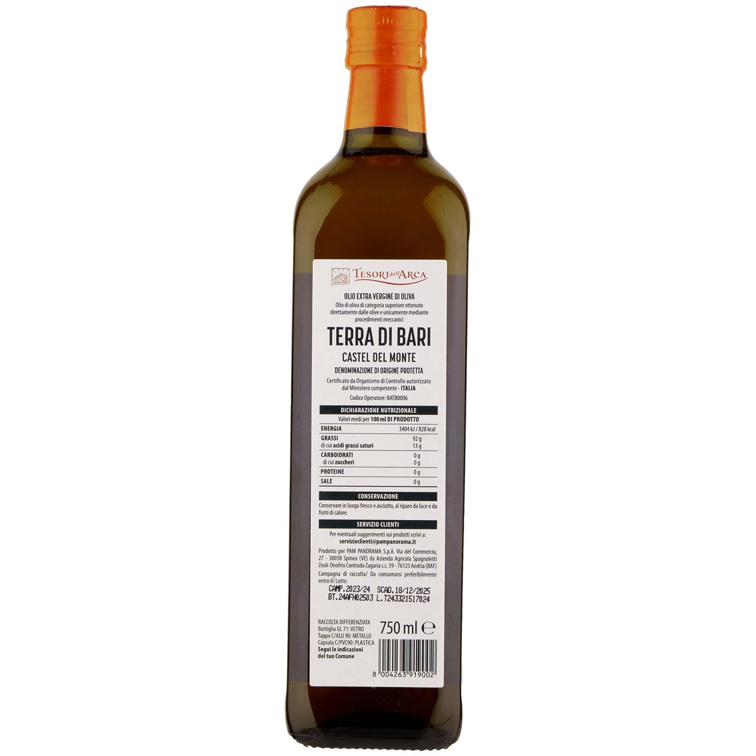 TESORI DELL'ARCA Olio Extra Vergine di Oliva Terra di Bari Castel del Monte DOP 750 ml – immagine 4