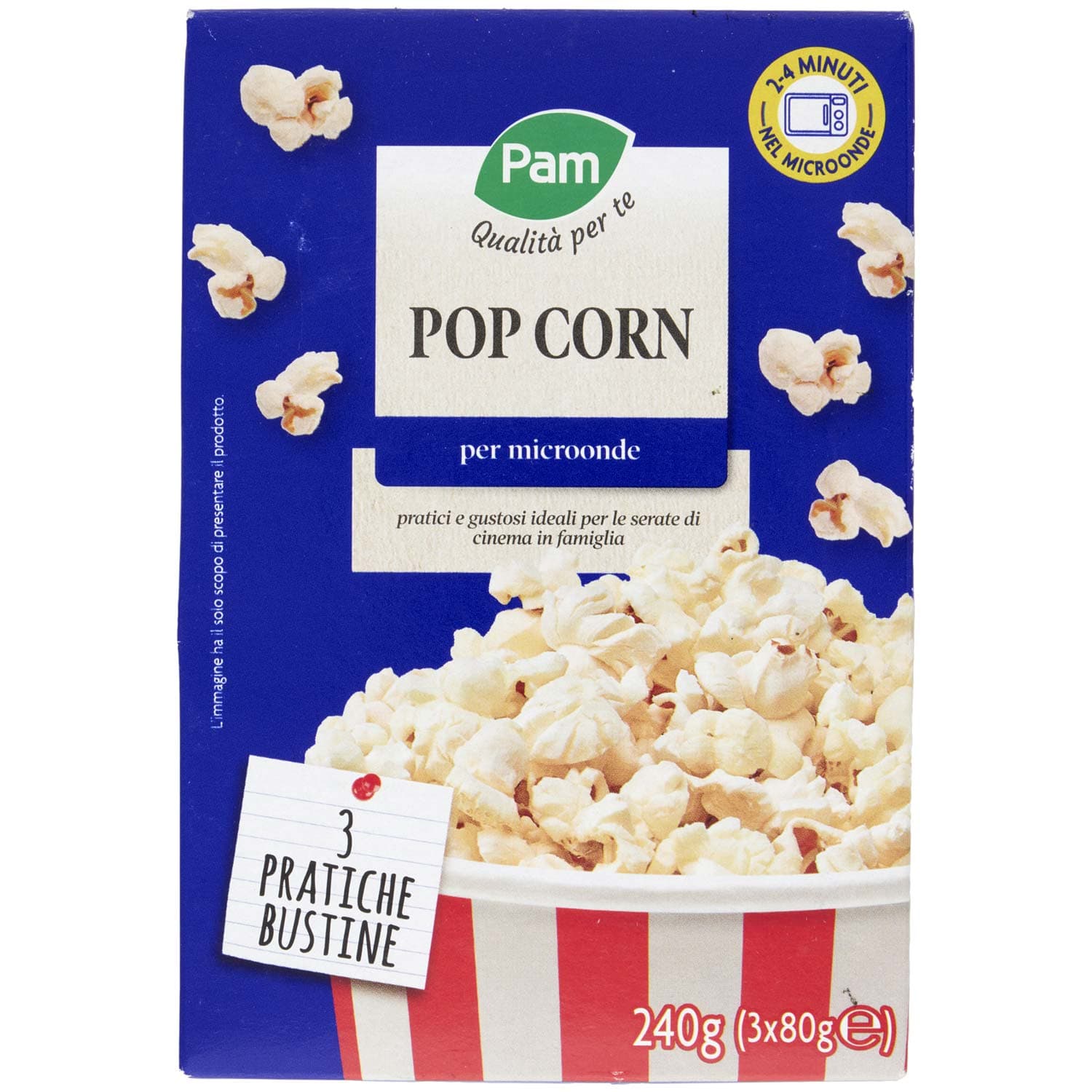 PAM Qualità per te Pop Corn per micronde 240 g – immagine 2