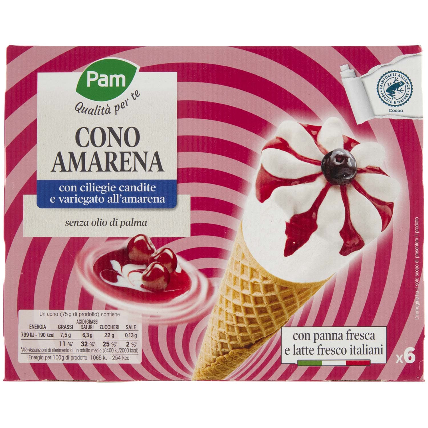 PAM Qualità per te Cono Amarena 6 x 75 g – immagine 2
