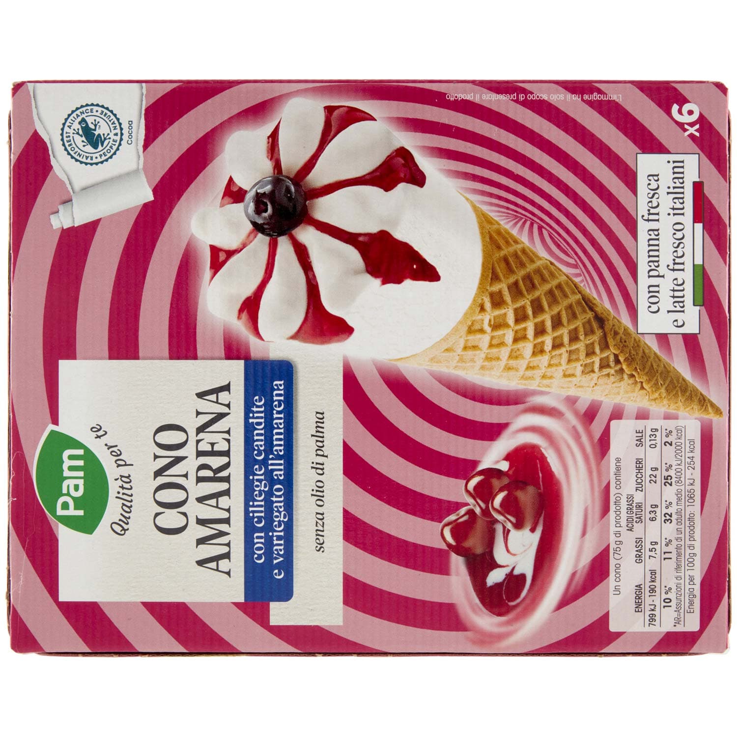 PAM Qualità per te Cono Amarena 6 x 75 g – immagine 4