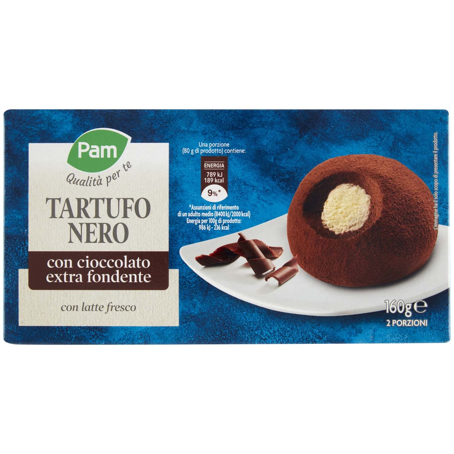 PAM Qualità per te Tartufo Nero con cioccolato extra fondente 2 x 80 g – immagine 2