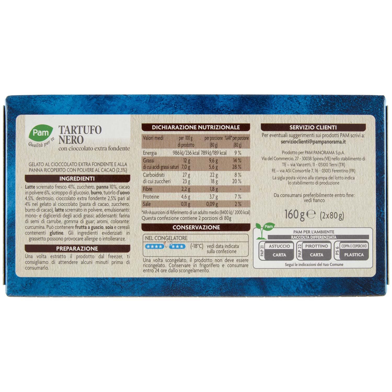 PAM Qualità per te Tartufo Nero con cioccolato extra fondente 2 x 80 g – immagine 4