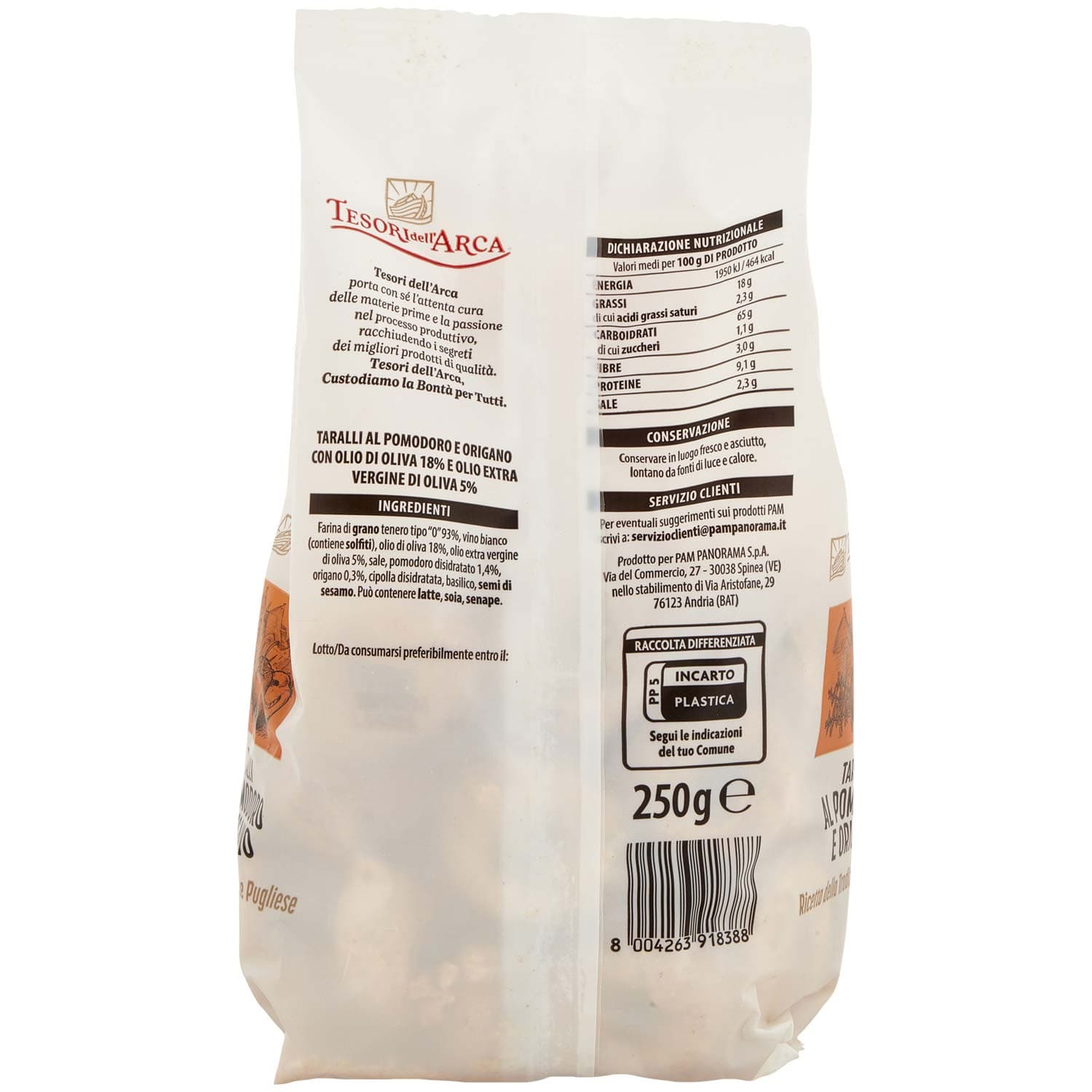 TESORI DELL'ARCA Taralli al Pomodoro e Origano 250 g – immagine 4