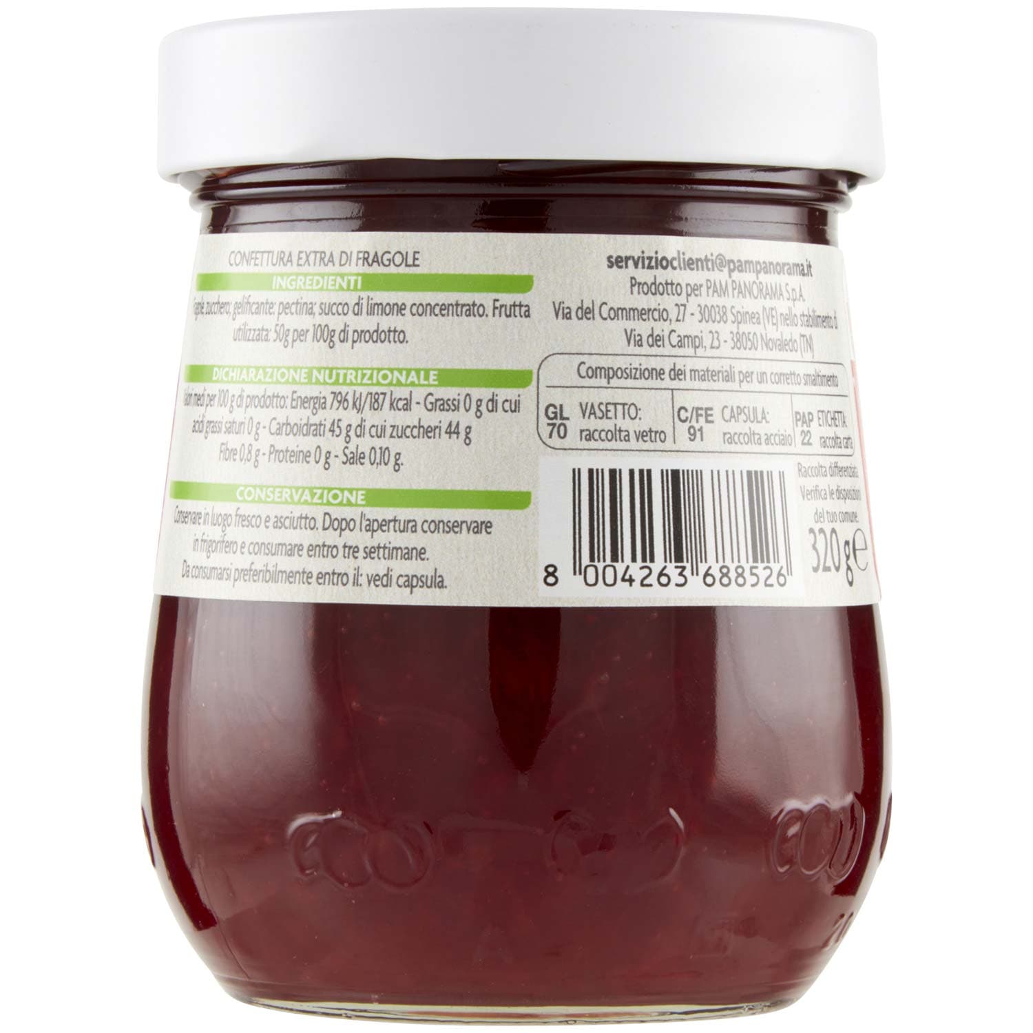 PAM Qualità per te Confettura Extra di fragole 320 g – immagine 4