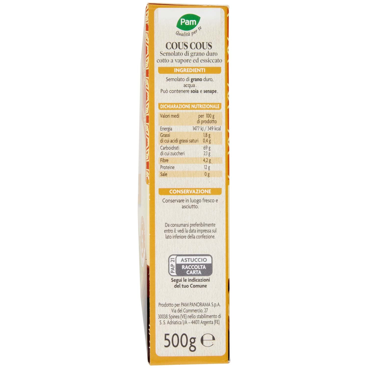 PAM PANORAMA Cous Cous 500 g – immagine 3
