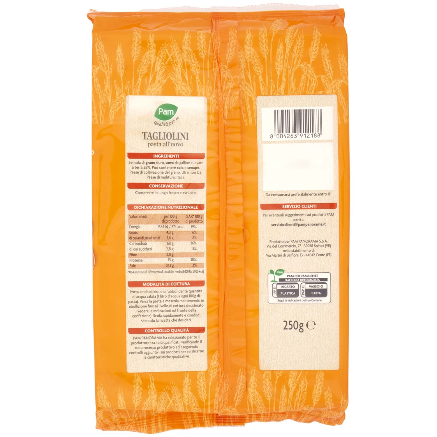 PAM Qualità per te Tagliolini pasta all uovo 250 g – immagine 4