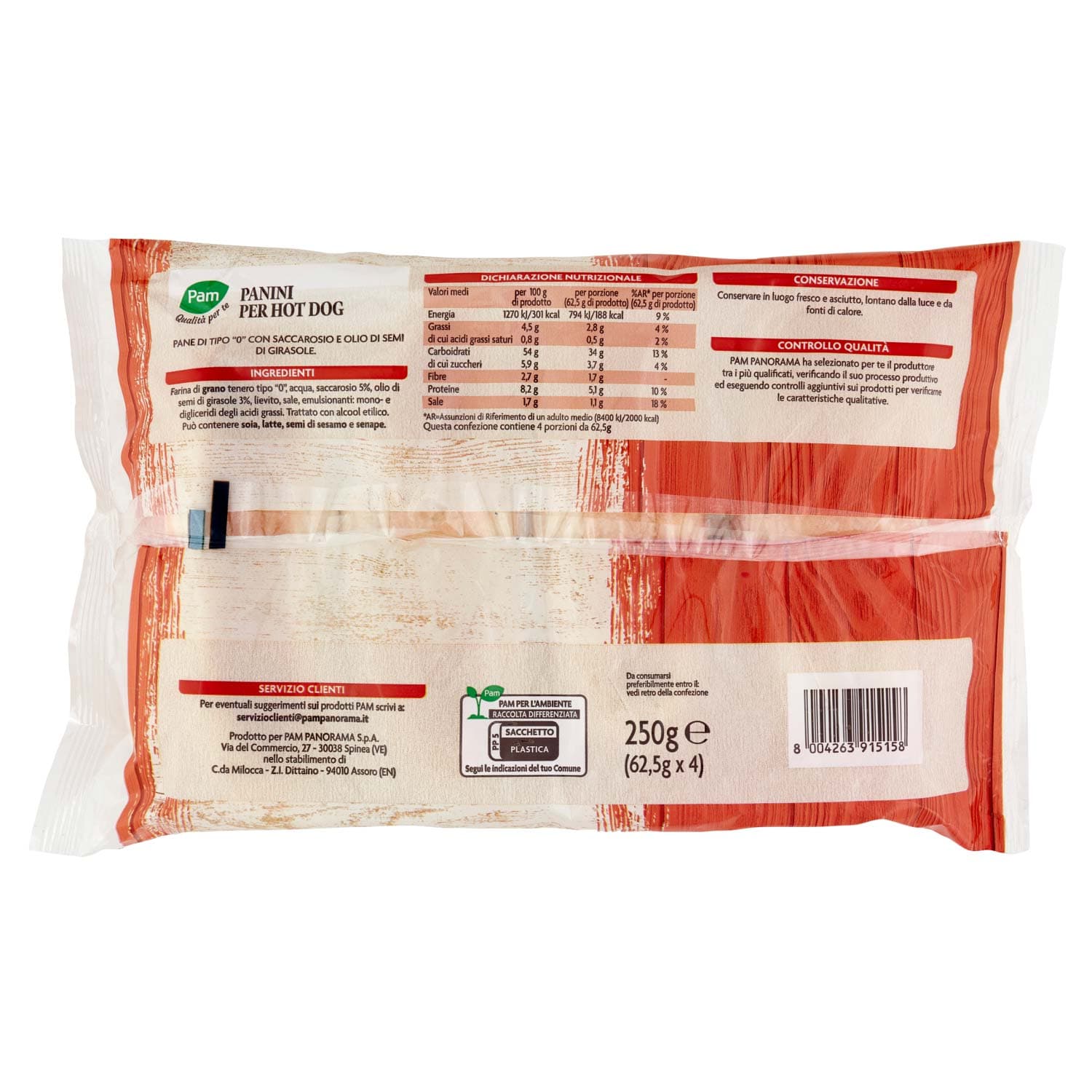 PAM Qualità per te Panini per Hot Dog 4 x 62,5 g – immagine 4