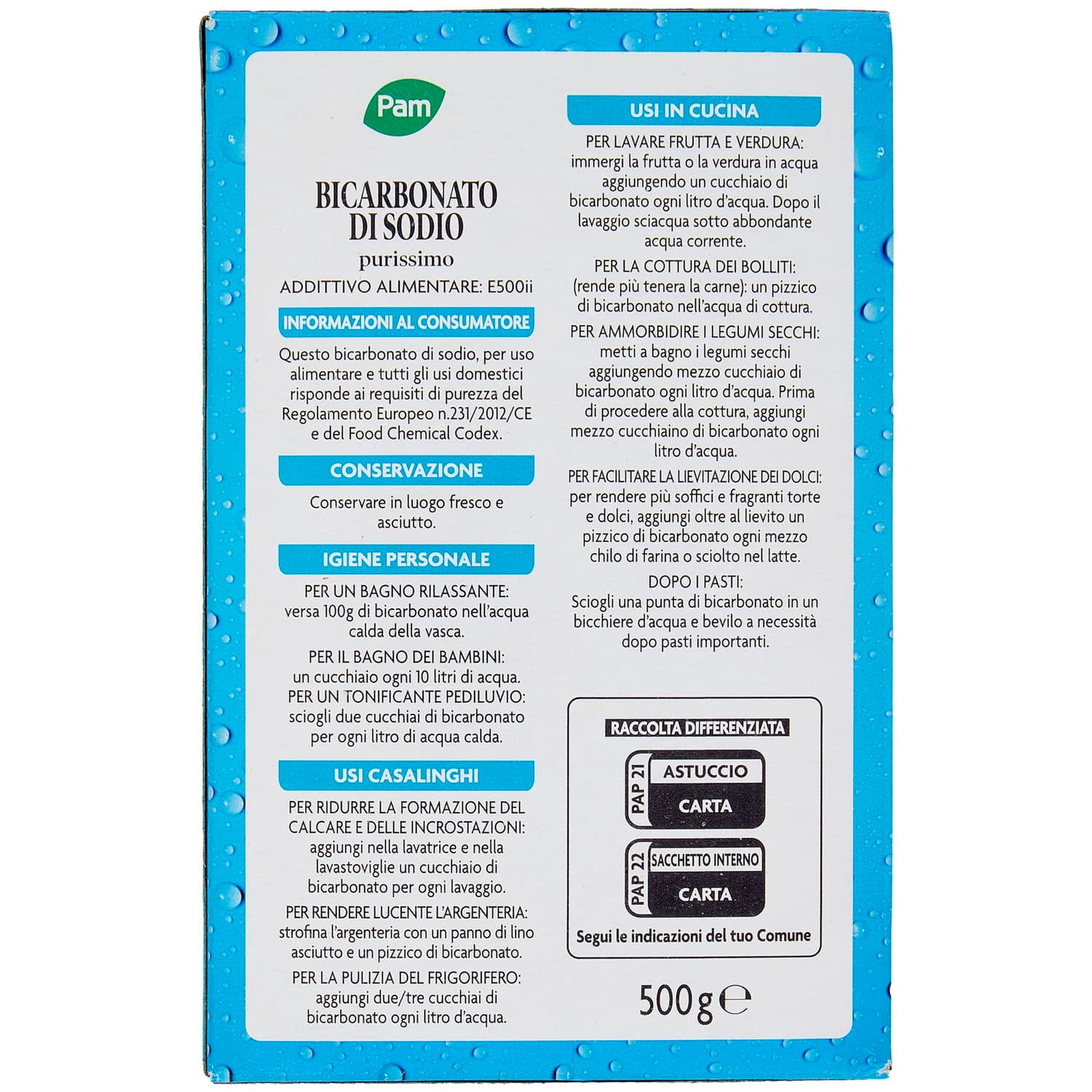 PAM Bicarbonato di Sodio purissimo 500 g – immagine 5