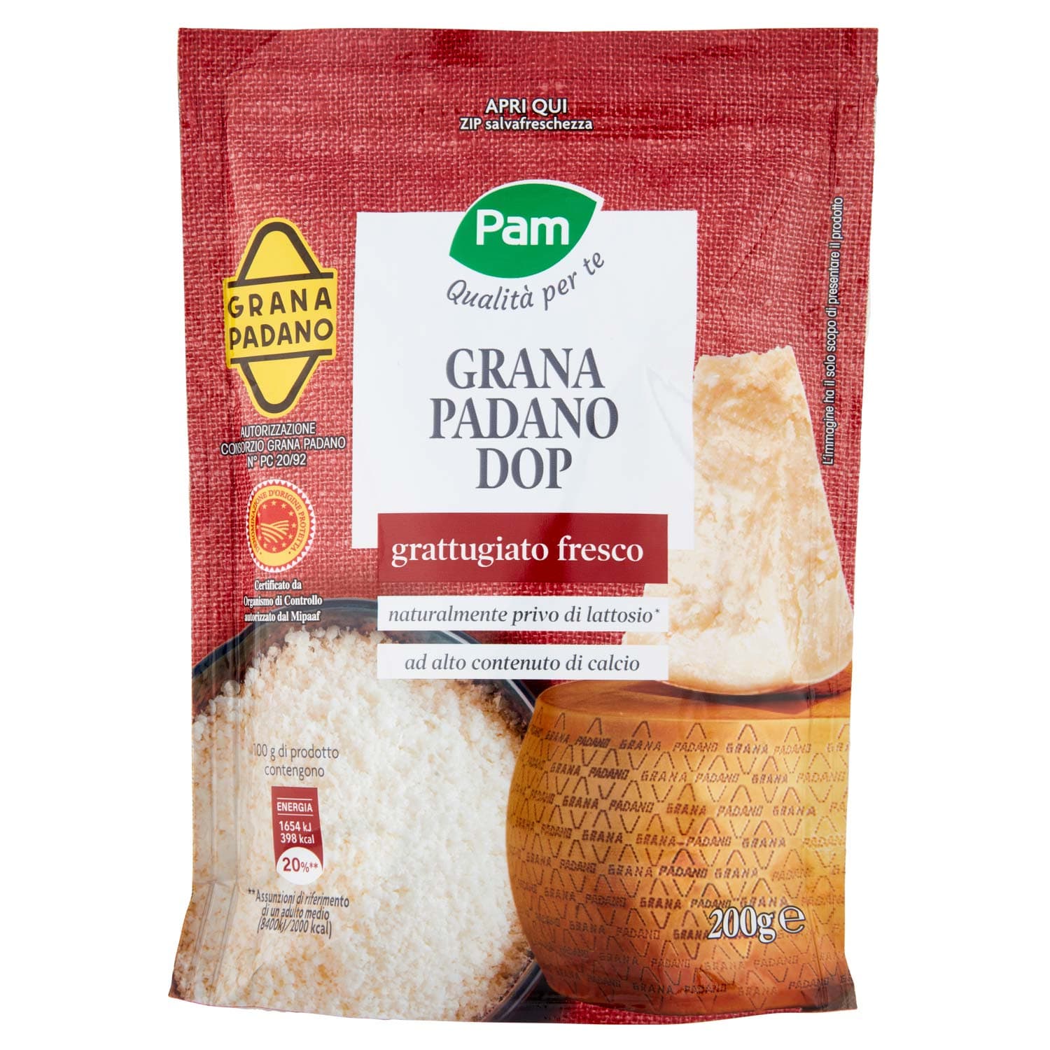 PAM Qualità per te Grana Padano DOP grattugiato fresco 200 g – immagine 2
