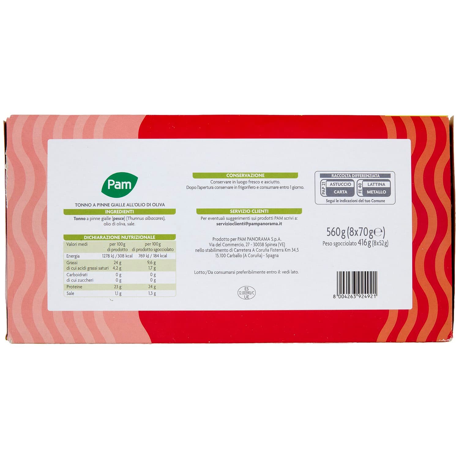 PAM Tonno a Pinne Gialle all'Olio di Oliva 8 x 70 g – immagine 5