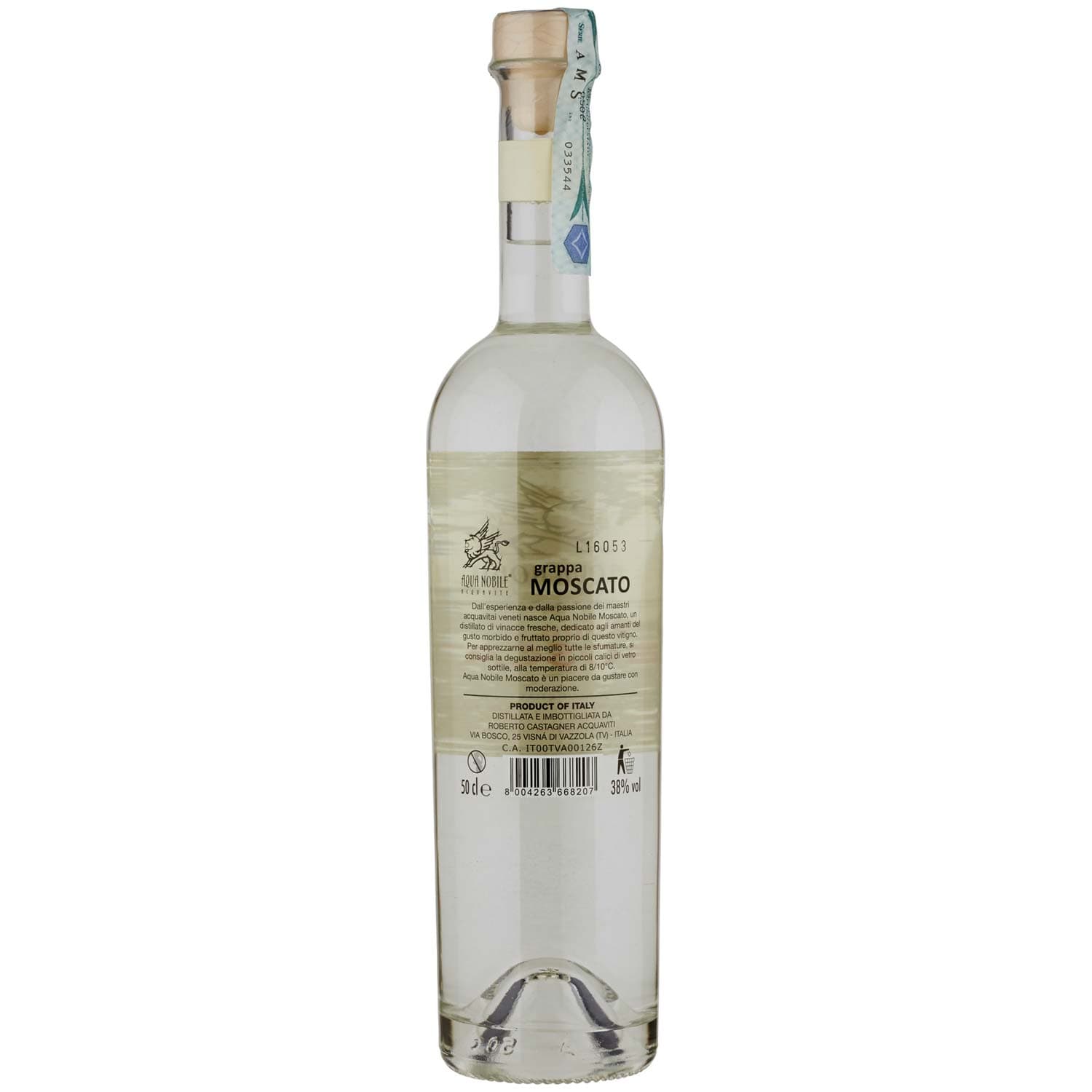 Aqua Nobile Grappa Moscato 50 cl – immagine 4