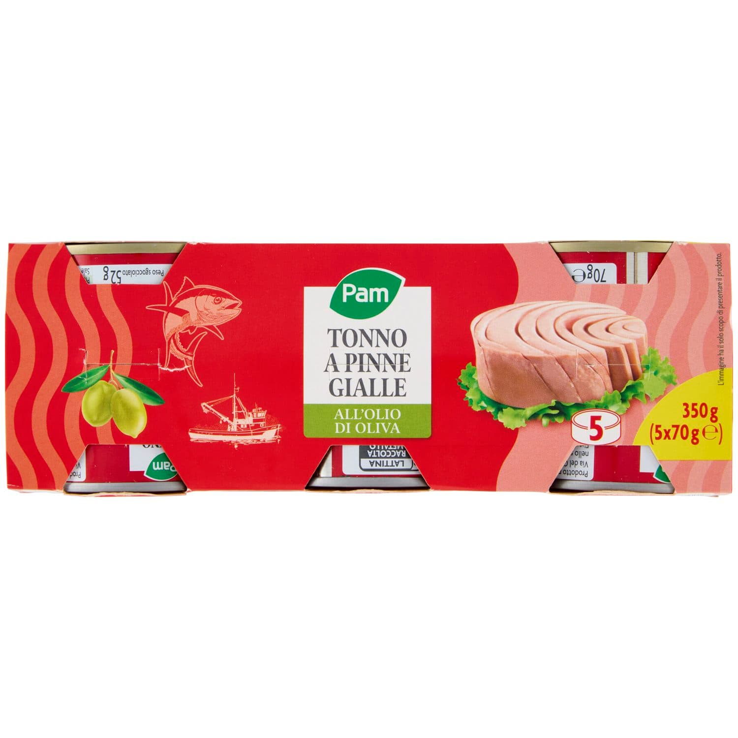 PAM Tonno a Pinne Gialle all'Olio di Oliva 5 x 70 g – immagine 3