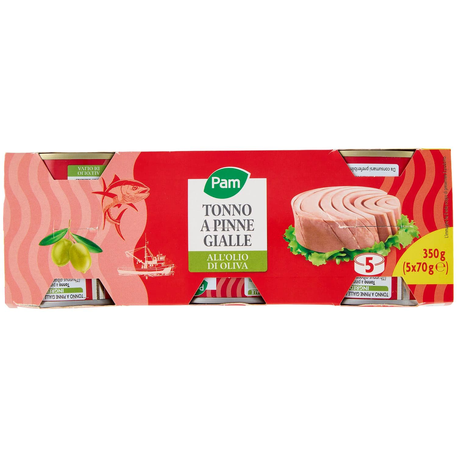 PAM Tonno a Pinne Gialle all'Olio di Oliva 5 x 70 g – immagine 5