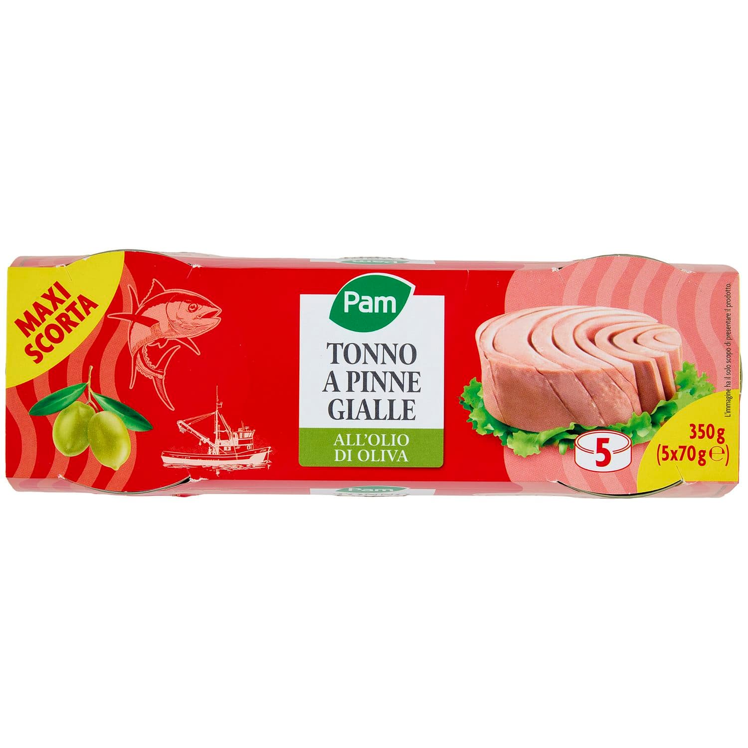 PAM Tonno a Pinne Gialle all'Olio di Oliva 5 x 70 g – immagine 7