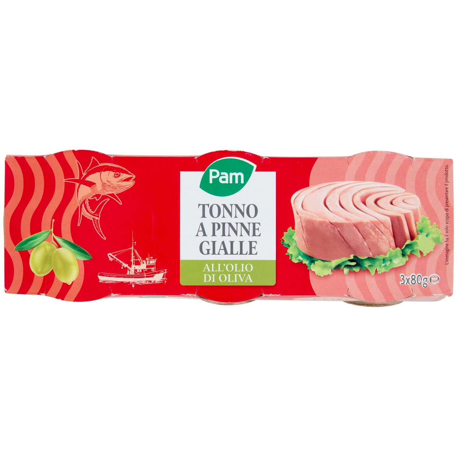 PAM Tonno a Pinne Gialle all'Olio di Oliva 3 x 80 g – immagine 3