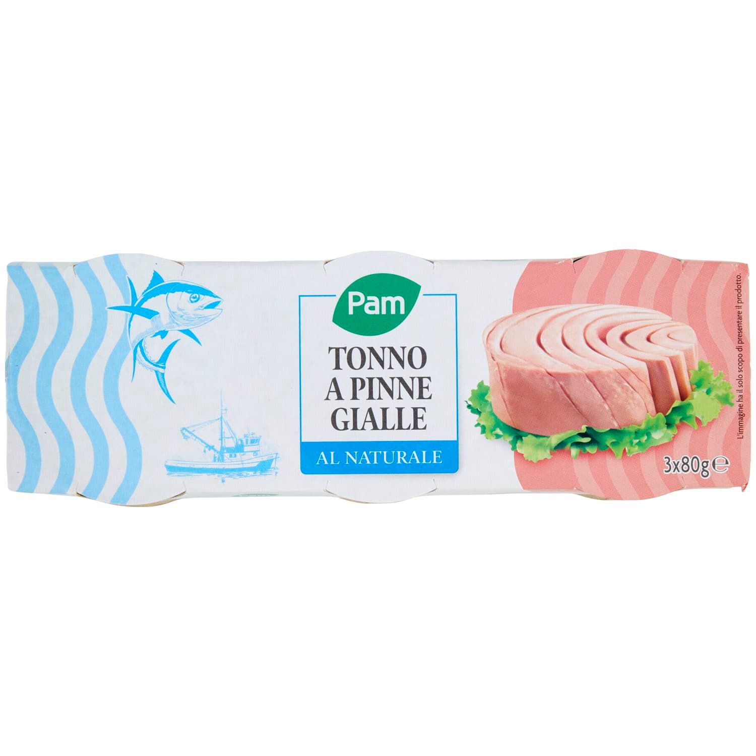 PAM Tonno a Pinne Gialle al Naturale 3 x 80 g – immagine 3