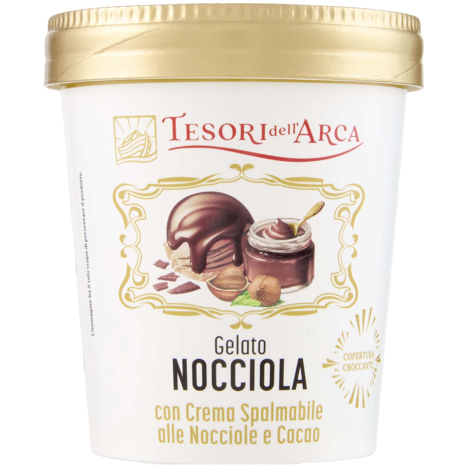 TESORI DELL'ARCA Gelato Nocciola con Crema Spalmabile alle Nocciole e Cacao 230 g – immagine 2