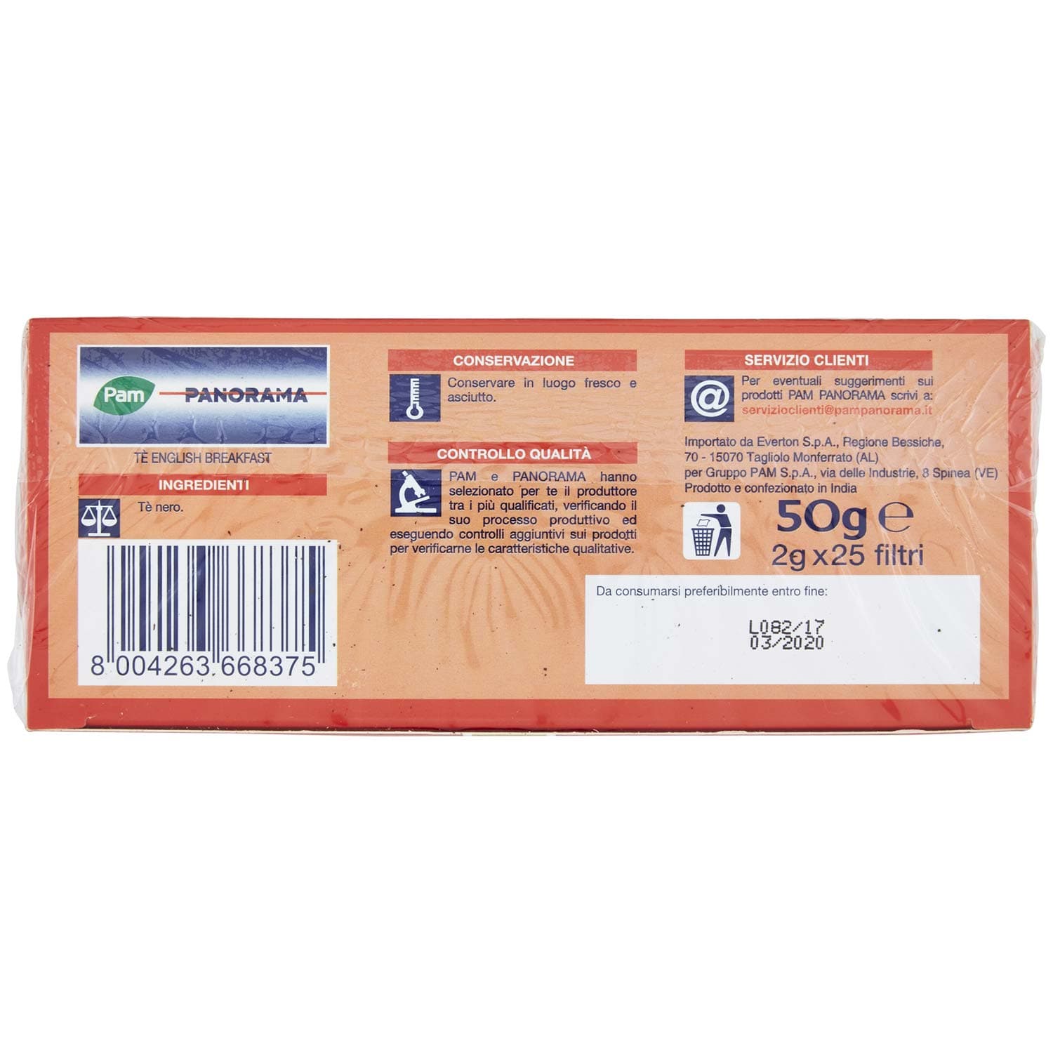 PAM PANORAMA Tè English Breakfast 50g (2g x 25) – immagine 7