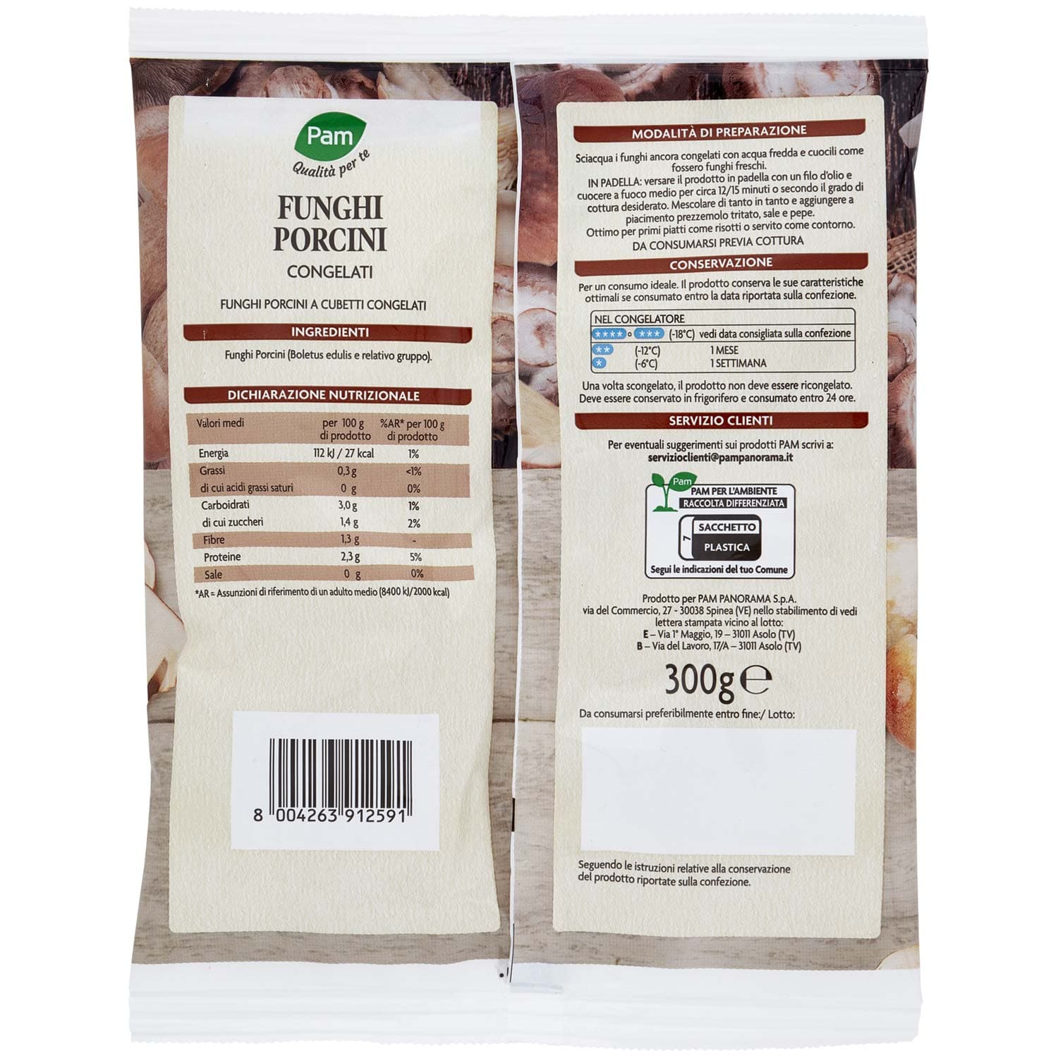 PAM Qualità per te Funghi Porcini cubetti Congelati 300 g – immagine 4