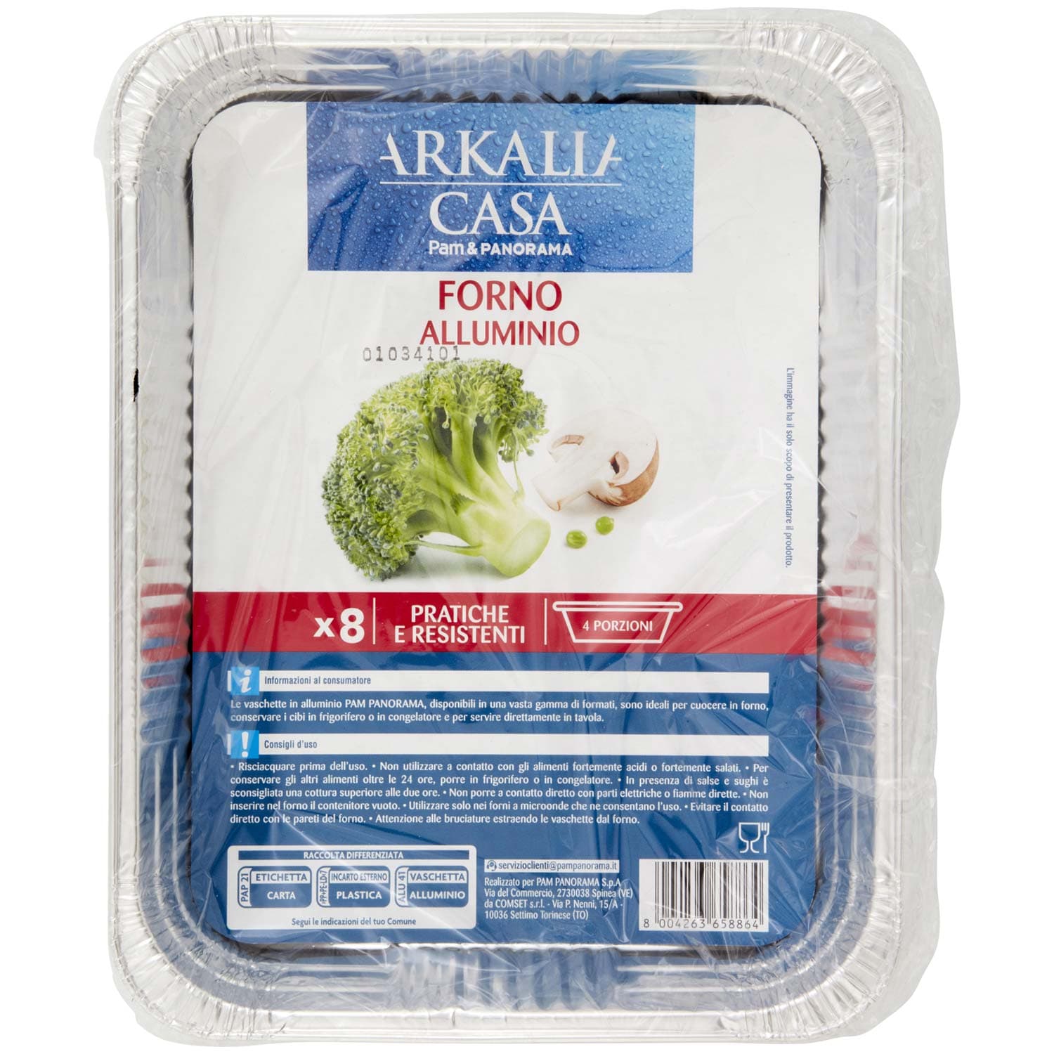 PAM PANORAMA Vaschette alluminio Forno 4 porzioni 8 pz – immagine 2