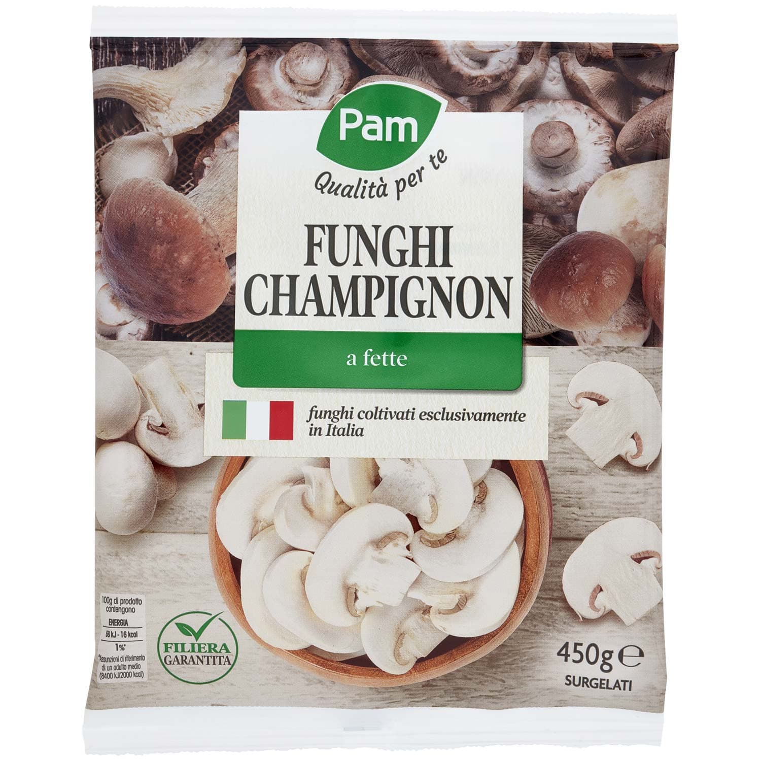 PAM Qualità per te Funghi Champignon a fette Surgelati 450 g – immagine 2