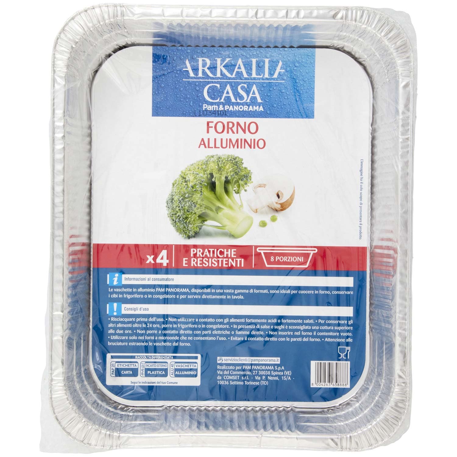 PAM PANORAMA Vaschette alluminio Forno 8 porzioni 4 pz – immagine 2