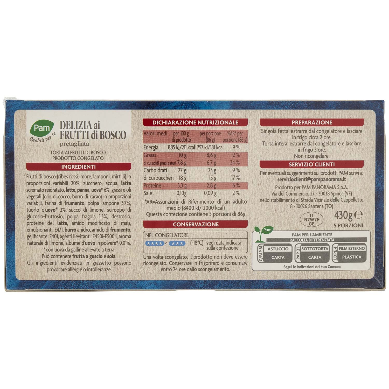 PAM Qualità per te Delizia ai Frutti di Bosco pretagliata 430 g – immagine 4