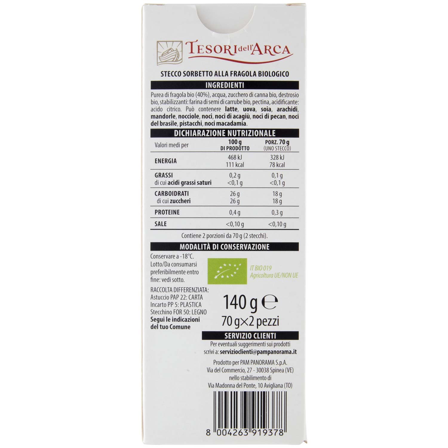 TESORI DELL'ARCA Stecco alla Fragola Biologico 2 x 70 g – immagine 4