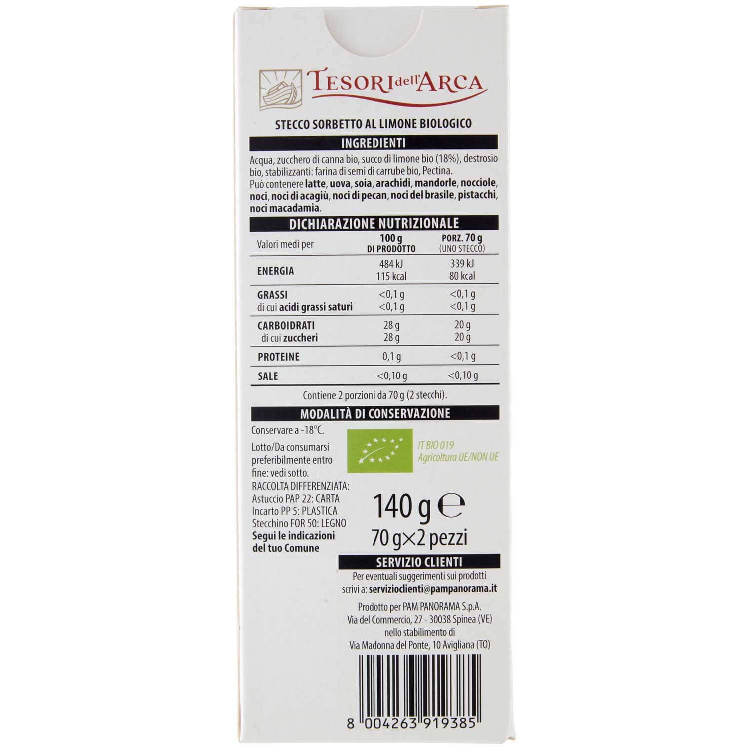 TESORI DELL'ARCA Stecco al Limone Biologico 2 x 70 g – immagine 4