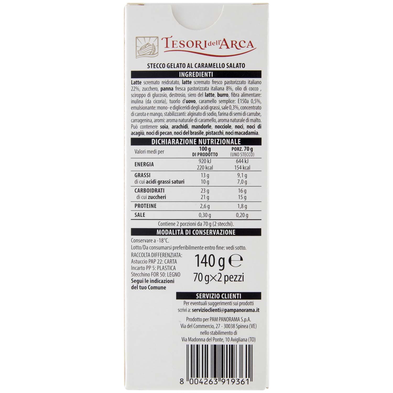 TESORI DELL'ARCA Stecco al Caramello Salato 2 x 70 g – immagine 4