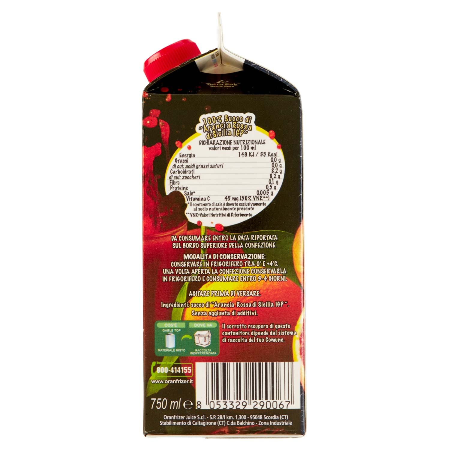 Oranfrizer 100% Spremuta di "Arancia Rossa di Sicilia IGP" 750 ml – immagine 5