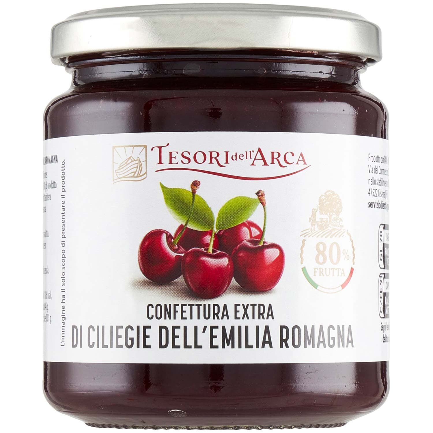 TESORI DELL'ARCA Confettura Extra di Ciliegie dell'Emilia Romagna 340 g – immagine 2
