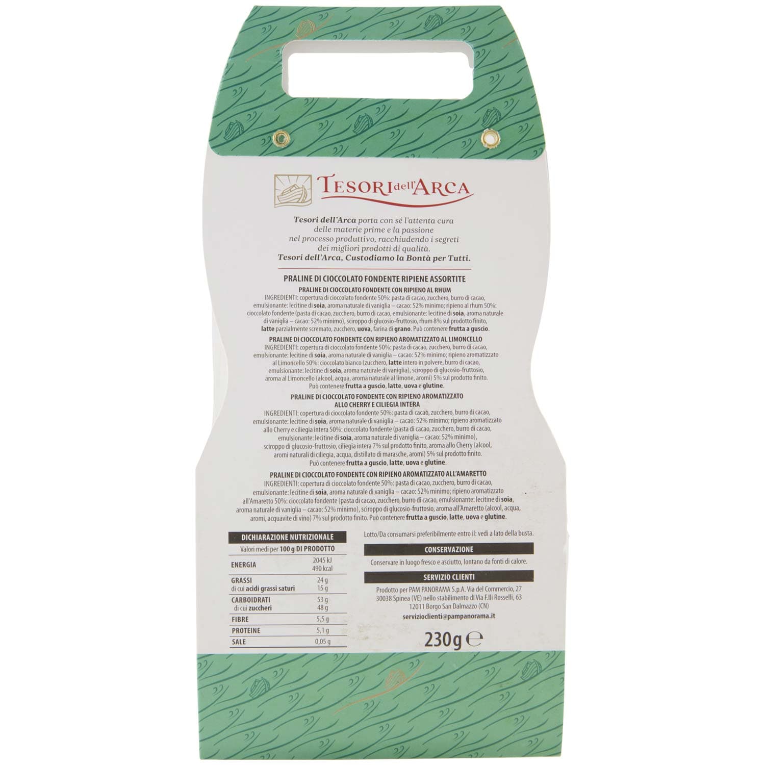 TESORI DELL'ARCA Cuneesi Assortiti con ripieno al Rhum, Limoncello, Amaretto e Cherry 230 g – immagine 4